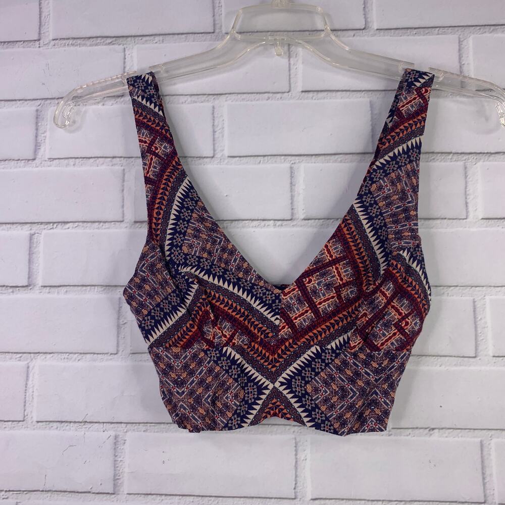 Kendall & Kylie crop top bralette boho aztec festival blue pink XS